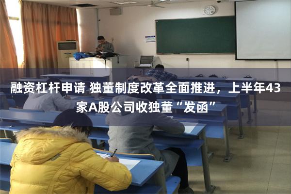 融资杠杆申请 独董制度改革全面推进，上半年43家A股公司收独董“发函”