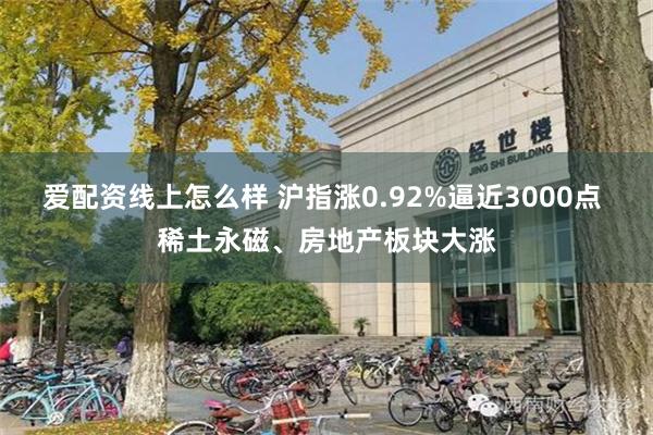 爱配资线上怎么样 沪指涨0.92%逼近3000点 稀土永磁、房地产板块大涨