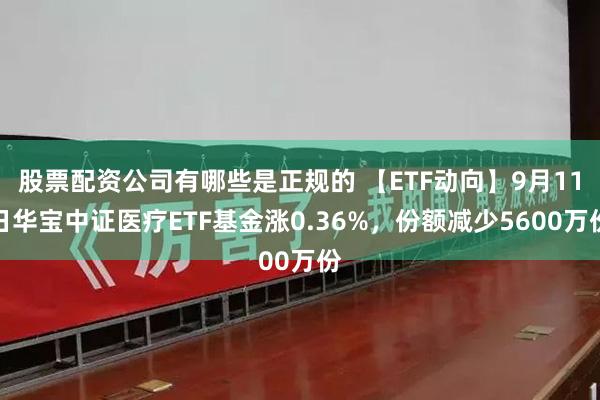 股票配资公司有哪些是正规的 【ETF动向】9月11日华宝中证医疗ETF基金涨0.36%，份额减少5600万份