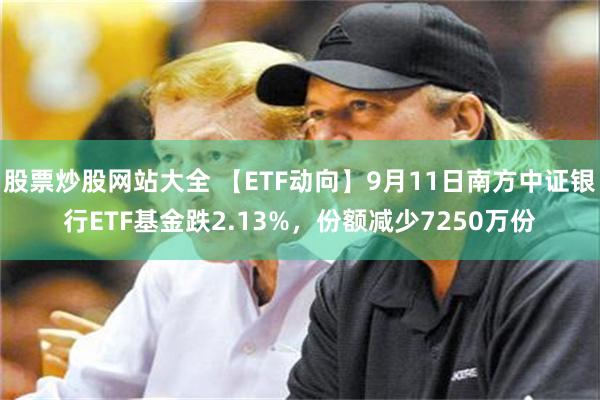 股票炒股网站大全 【ETF动向】9月11日南方中证银行ETF基金跌2.13%，份额减少7250万份