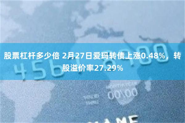 股票杠杆多少倍 2月27日爱玛转债上涨0.48%，转股溢价率27.29%